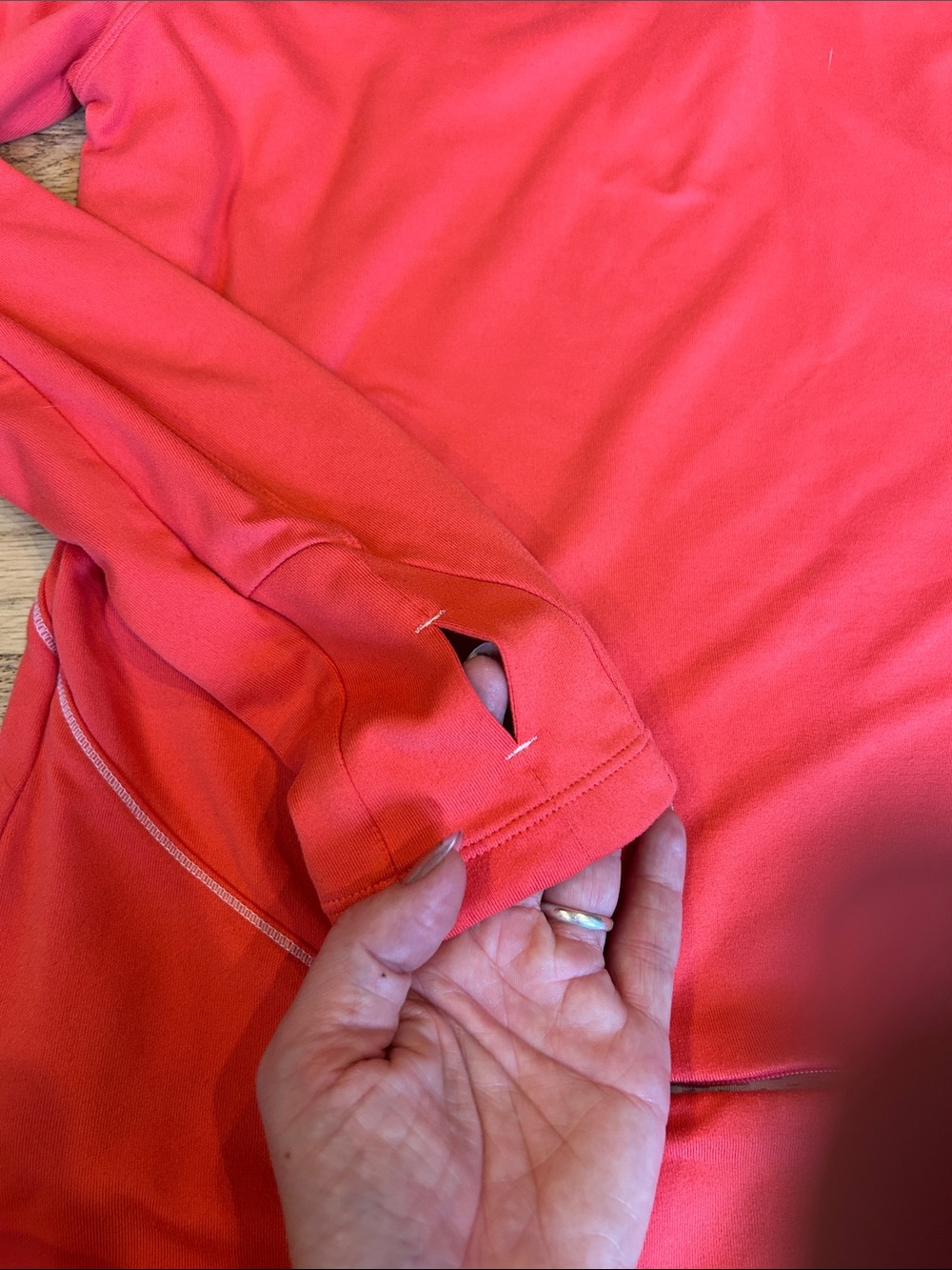 Asics Red Long-Sleeve Half-Zip Running Top with Blue Zip - Picture 5 of 9